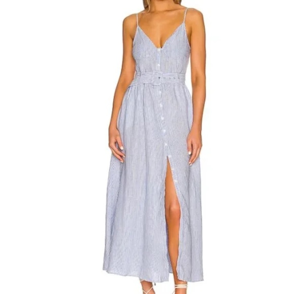 Jonathan Simkhai Blue Striped Midi Dress